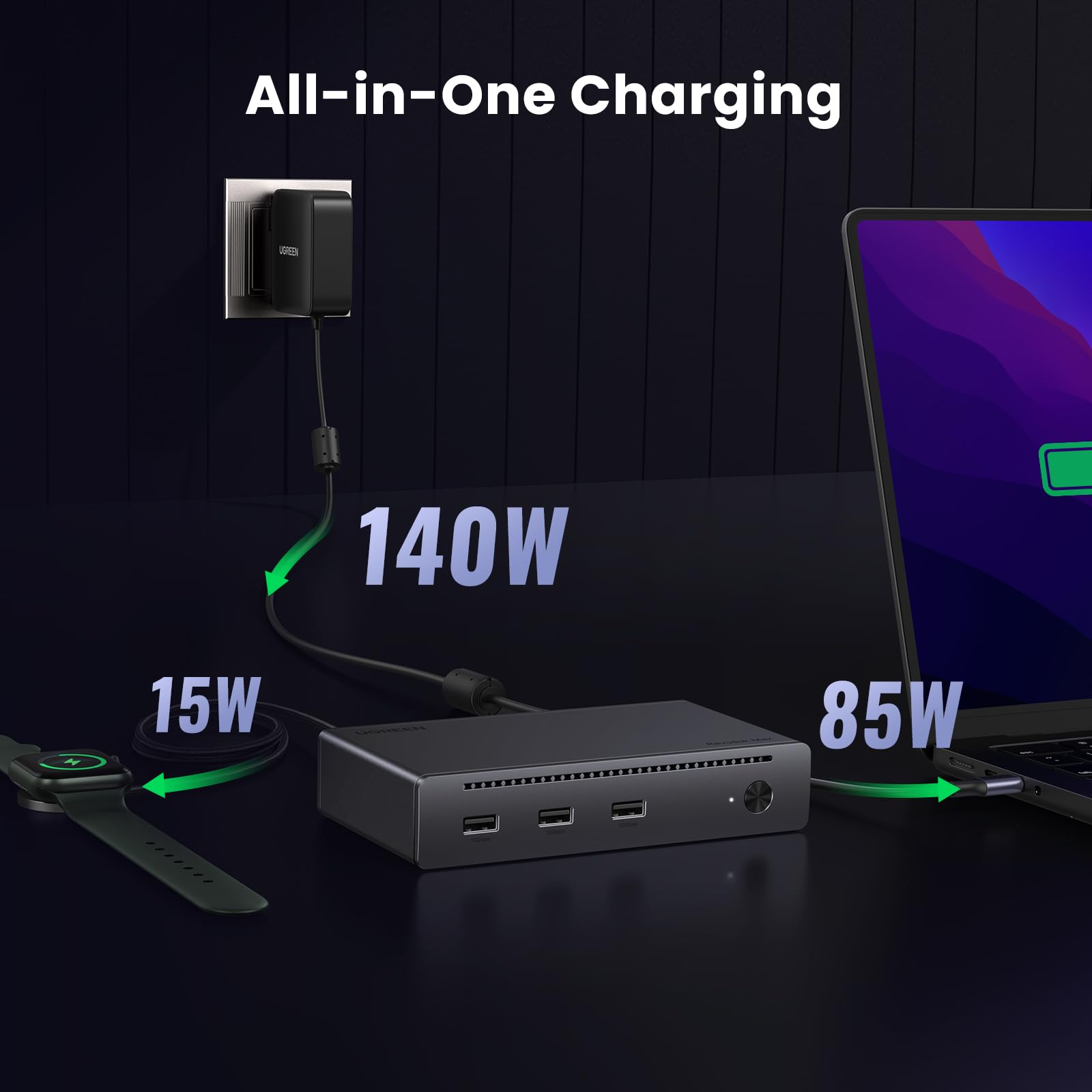 UGREEN Revodok Max 208 Thunderbolt 4 Dock 8 in 1, 3×Thunderbolt 4